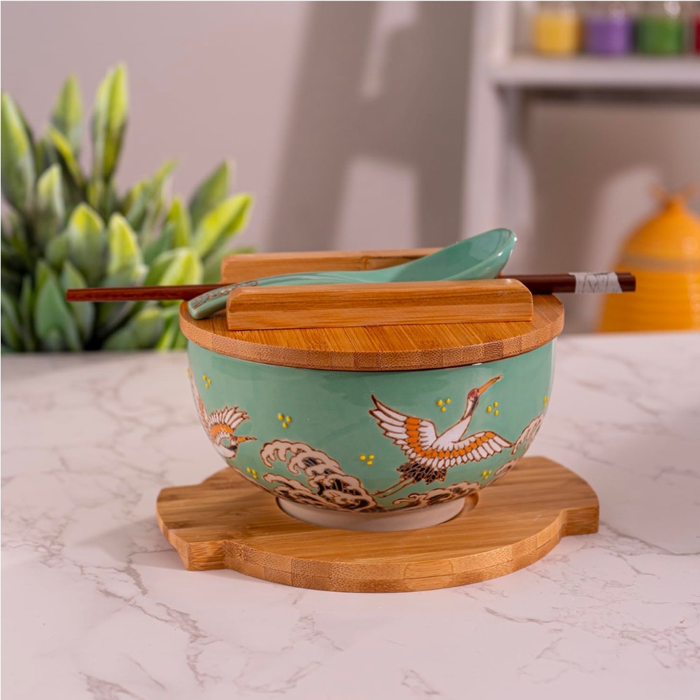 🍀Sold🍀 Japanese Crane Kamameshi Style Ramen Bowl